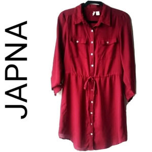 JAPNA SHIRT DRESS - RED